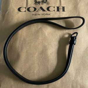 Coach Black/Black Leather Replacement Lanyard for ID Holder New. Lanyard ONLY
